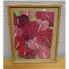 Image 1 : Anthurium Flower Artwork Numbered 24/150  by Artist Maleau 1983, Bamboo Motif Frame 10" x 13"