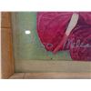 Image 3 : Anthurium Flower Artwork Numbered 24/150  by Artist Maleau 1983, Bamboo Motif Frame 10" x 13"