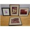 Image 1 : Qty 4 Framed Artworks & Photographic Images, Misc Sizes