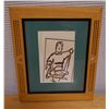 Image 1 : Popular Art Example of Jean Charlot by Peter Morse Artwork, Framed & Matted 11" x 13"