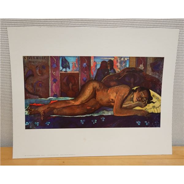 Nevermore Artwork Gauguin Reproduction, Unframed 28" x 22"