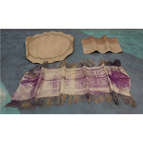 Qty 3 Woven Mats, Misc Shapes & Sizes