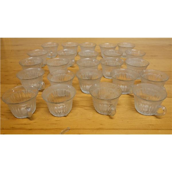 Qty 24 Glass Mugs w/ Pinwheel Design Approx 3.5" Dia, 2.25"H