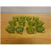 Image 2 : Qty 12 Green Glass Mugs w/ Pinwheel Design Approx. 3.5" Dia, 2.5"H