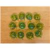 Image 3 : Qty 12 Green Glass Mugs w/ Pinwheel Design Approx. 3.5" Dia, 2.5"H