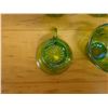 Image 6 : Qty 12 Green Glass Mugs w/ Pinwheel Design Approx. 3.5" Dia, 2.5"H