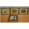 Image 1 : Qty 4 Asian Artworks, Framed & Matted 14" x 11"