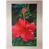 Image 2 : Red Hibiscus Artwork Numbered 2/50 by Artist A. Johnsen w/ COA, Unframed 12" x 17"