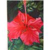 Image 3 : Red Hibiscus Artwork Numbered 2/50 by Artist A. Johnsen w/ COA, Unframed 12" x 17"