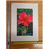 Image 8 : Red Hibiscus Artwork Numbered 2/50 by Artist A. Johnsen w/ COA, Unframed 12" x 17"
