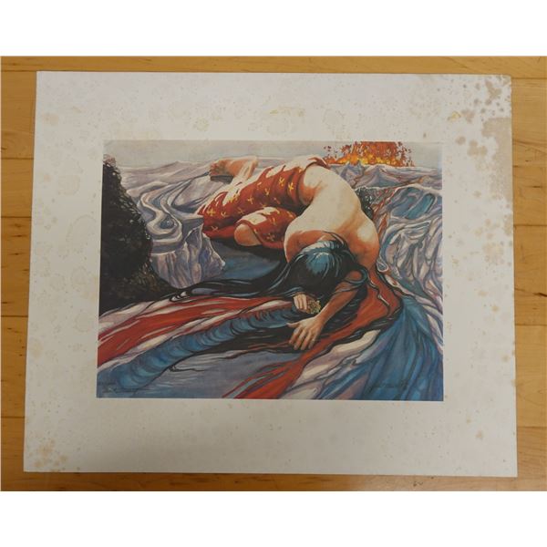 Pele Moe Artwork Numbered 83/1800 by Janet Stewart, Unframed 24" x 20"