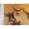 Image 4 : Cardinals & Pine Artwork by Waituck Lo w/ Asian Calligraphy, Unframed 26" x 20"