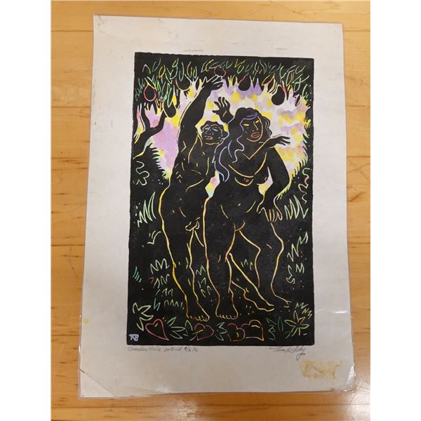 Garden Hula Colored 9/16/1996 by Tomas Belsky, Unframed 15" x 22"