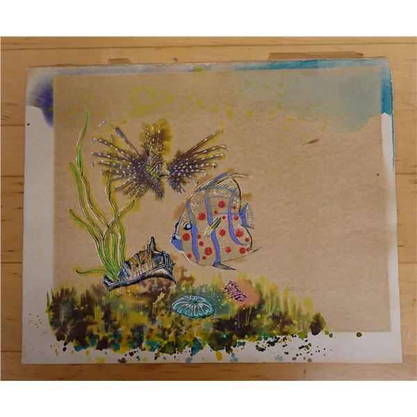 Ocean Underwater Artwork, Unframed 21" x 17"