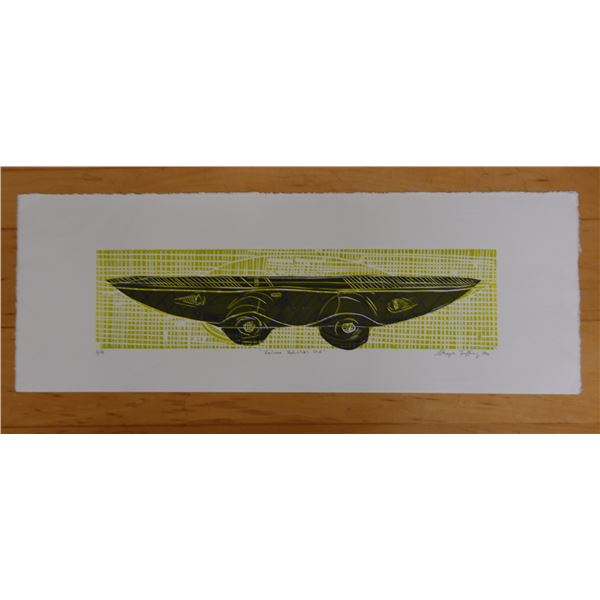 Vailima Vehicles Ltd Artwork Numbered 2/9  by Artist Thupe Tuffy (?), Unframed 28" x 10"