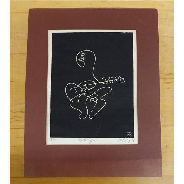 Slack Key II Artwork Numbered 3/50  by Artist by Tomas Belsky, Unframed 14" x 17"