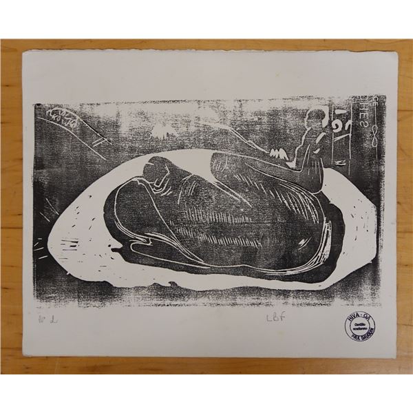 LBF Artwork Stamped HIVA-OA Paul Gauguin, Unframed 15" x 12"