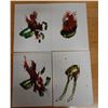 Image 1 : Qty 4 Abstract Tea Bowl Exploding Artworks Signed by Artist 2008, Unframed 11" x 15"