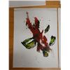 Image 6 : Qty 4 Abstract Tea Bowl Exploding Artworks Signed by Artist 2008, Unframed 11" x 15"