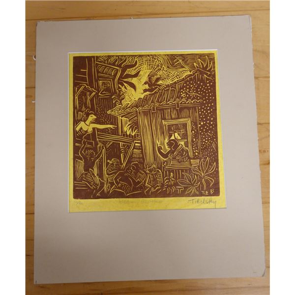 Hilo Town Hawaii Goose  Artwork Numbered 12/50  by Artist by Tomas Belsky, Unframed 14" x 16"