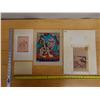 Image 12 : Qty 4 Artworks: Taj Mahal Hotel Postcard, Elephant, Tiger & Persian King, Unframed, Misc Sizes