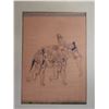 Image 5 : Qty 4 Artworks: Taj Mahal Hotel Postcard, Elephant, Tiger & Persian King, Unframed, Misc Sizes