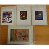 Image 1 : Qty 4 Aloha from Hawaii Artworks: Surfers, Diamond Head & Hula Girl, Unframed, Approx. 10" x 13"