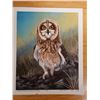 Image 2 : Pueo Owl Artwork Numbered 2/98 by Ipo Nihipali, Unframed 9" x 11”