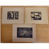 Image 1 : Qty 3 B&W Artworks by Sc. E. M. Washington, Unframed, 9" x 12"