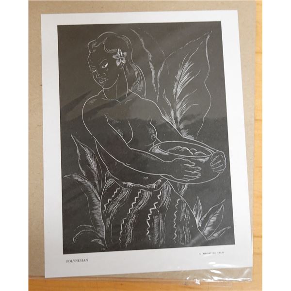 Polynesian Artwork by C. Macintyre Foley, Unframed 9" x 11"