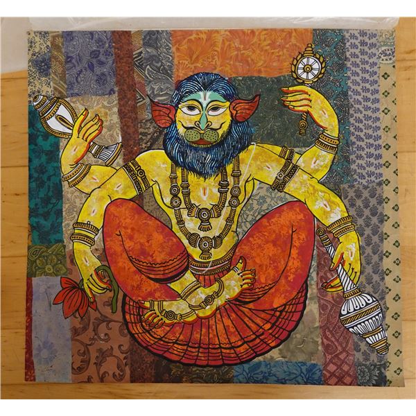 Narsingh Avtar Hindu Artwork, Unframed 19" x 17"