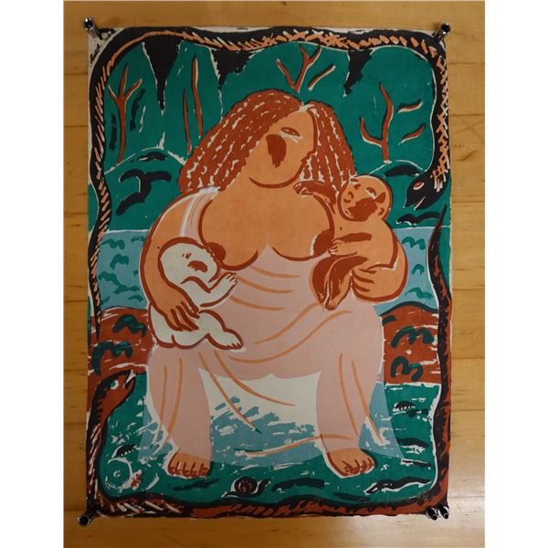 Gaea Our Mother Earth Artwork Numbered 10/45 by Mayumi Oda, Unframed 20.5" x 27.5”
