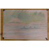 Image 1 : Pastel Paddler Artwork w/ Notation Lourey 4x Hoppu Festival, Unframed 41.5" x 28"