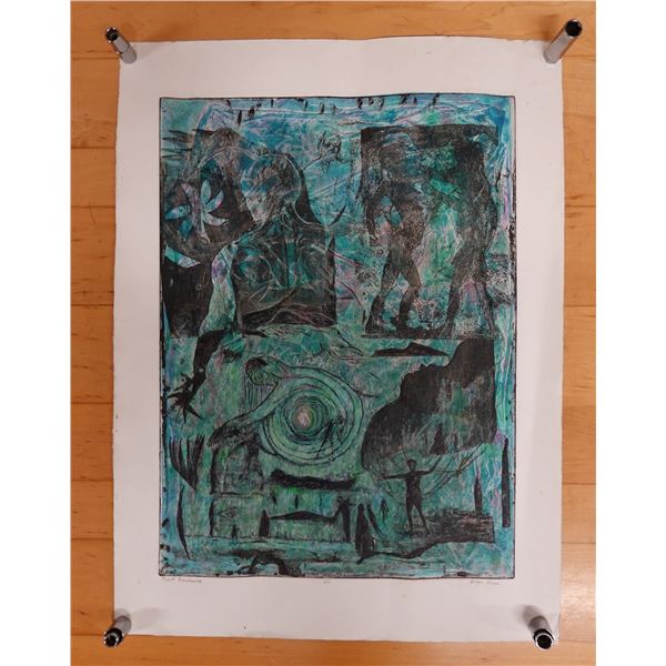 Night Beachwalk Artwork by Joseph Singer, Unframed 22" x 30"