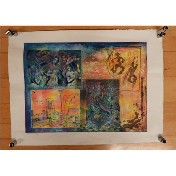 Hawaii Springs Artwork Numbered 1/1 by Joseph Singer, Unframed 30" x 22"