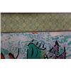 Image 11 : Asian Scroll w/ Abstract Art Figures & Calligraphy 21.5" x 48"