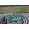 Image 12 : Asian Scroll w/ Abstract Art Figures & Calligraphy 21.5" x 48"