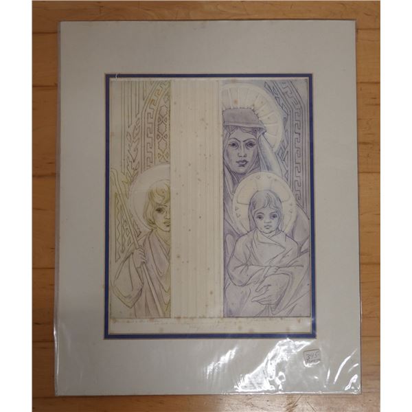Madonna of the Pillar Artwork by Artist Juliette May Fraser, Unframed 16" x 20"