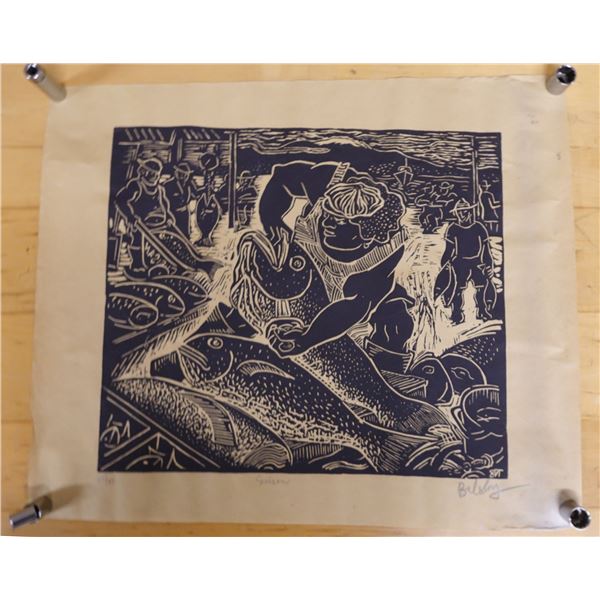 Suisan Artwork Numbered 21/00 by Artist by Tomas Belsky, Unframed 23" x 21"