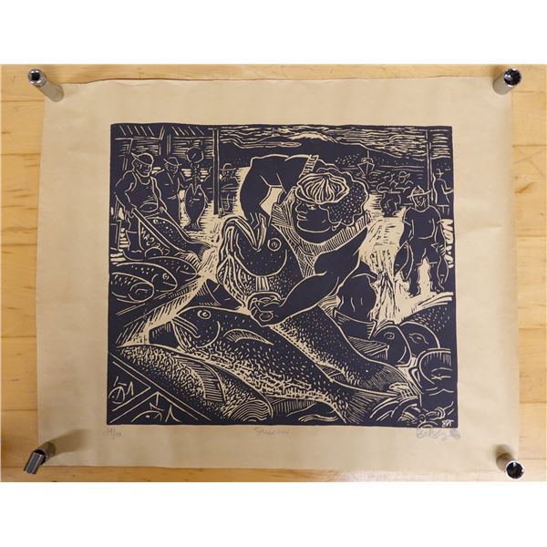 Suisan Artwork Numbered 19/00 by Artist by Tomas Belsky, Unframed 23" x 21"