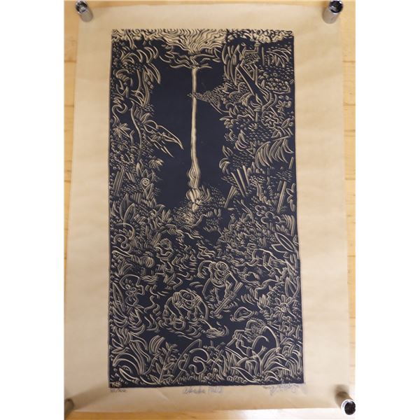 Akaka Falls Artwork Numbered 81/100  by Artist by Tomas Belsky, Unframed 17.5" x 26"