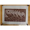 Image 1 : Hawaiian Canoe Paddlers Artwork by Artist Dietrich Varez, Unframed 24" x 18"