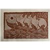 Image 2 : Hawaiian Canoe Paddlers Artwork by Artist Dietrich Varez, Unframed 24" x 18"
