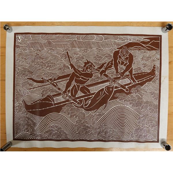 Ahi Artwork by Artist Dietrich Varez, Unframed 24" x 18"