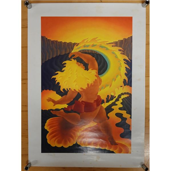 Pele Artwork by Artist Dietrich Varez, Unframed 12" x 18"