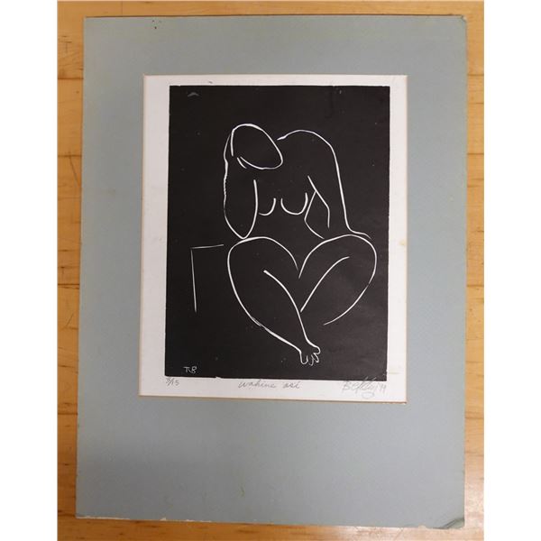 Wahine Osi Artwork Numbered 3/15  by Artist by Tomas Belsky, Unframed 14.5" x 19"
