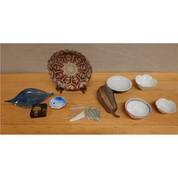 Multiple Bowls, Platter, Glass Décor, Gourd, etc Misc Sizes