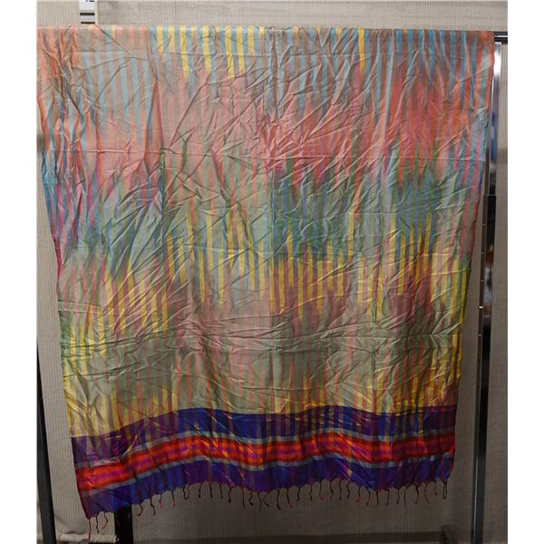 Multi-Colored Fabric w/ Fringe 39" x 70"