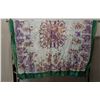 Image 1 : Multi-Colored Floral Fabric w/ Fringe 55" x 55"