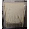 Image 1 : Embroidered Floral 100% Natural Silk Fabric w/ Fringe 48" x 48"